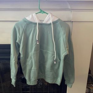 Green and white hoodie